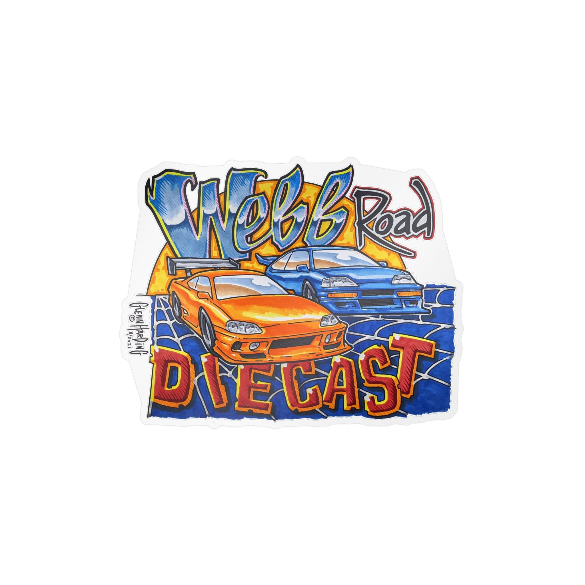 Diecast Car Kiss-Cut Vinyl Decal — "Webb Road" Racing Graphic