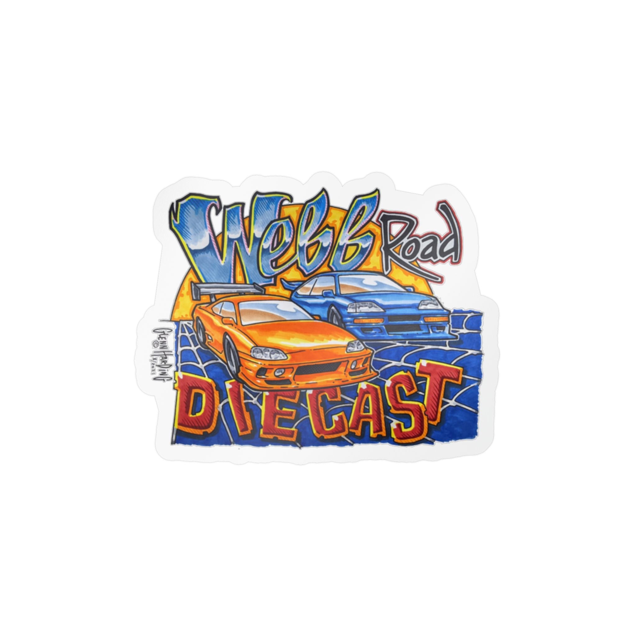 Diecast Car Kiss-Cut Vinyl Decal — "Webb Road" Racing Graphic