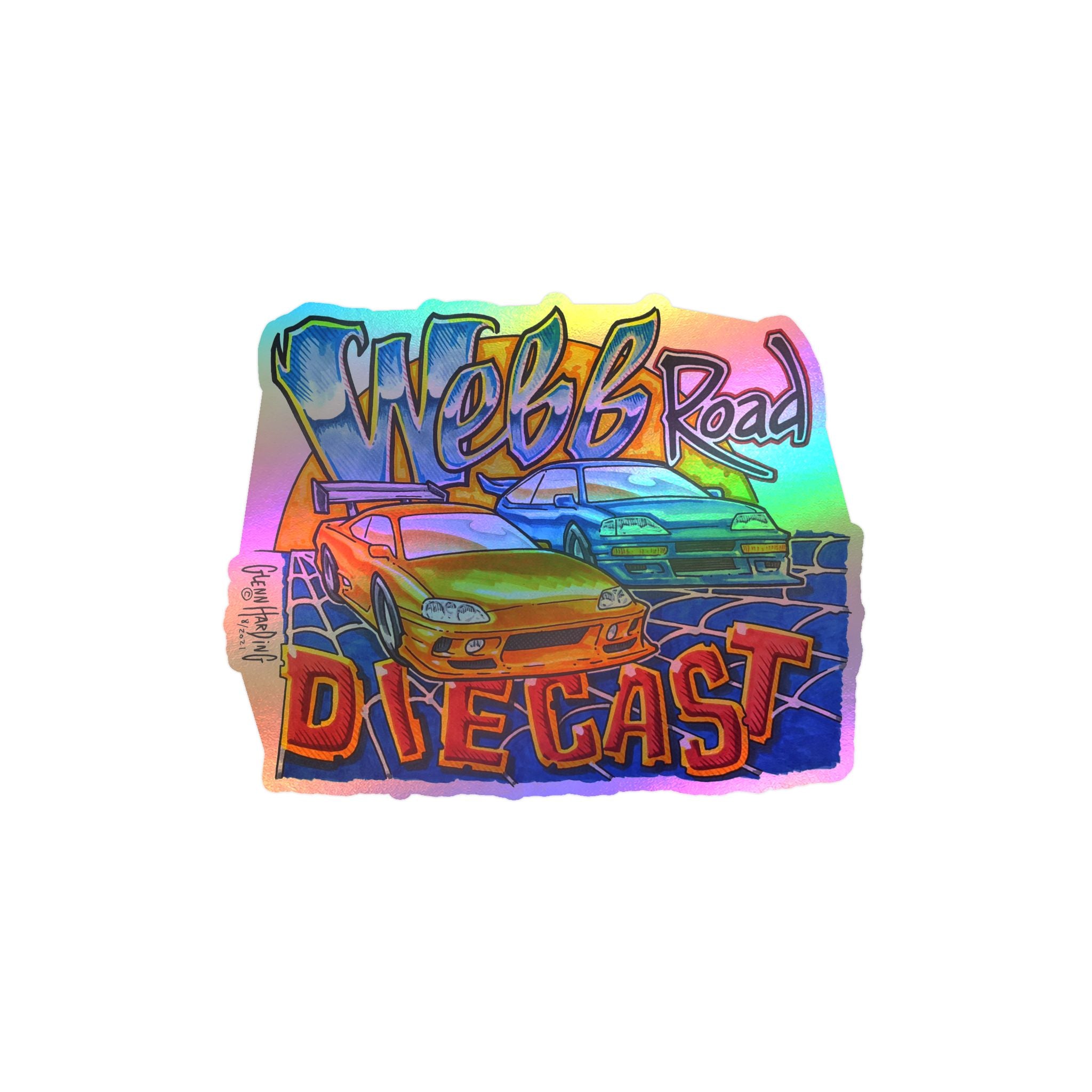 Diecast Car Kiss-Cut Vinyl Decal — "Webb Road" Racing Graphic