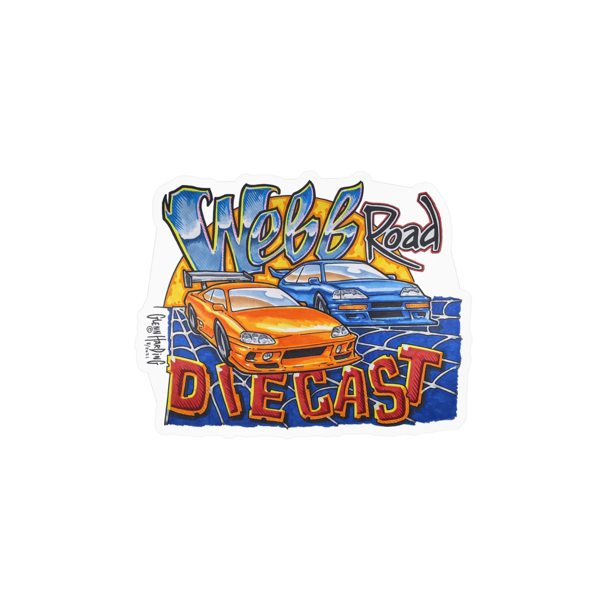 Diecast Car Kiss-Cut Vinyl Decal — "Webb Road" Racing Graphic