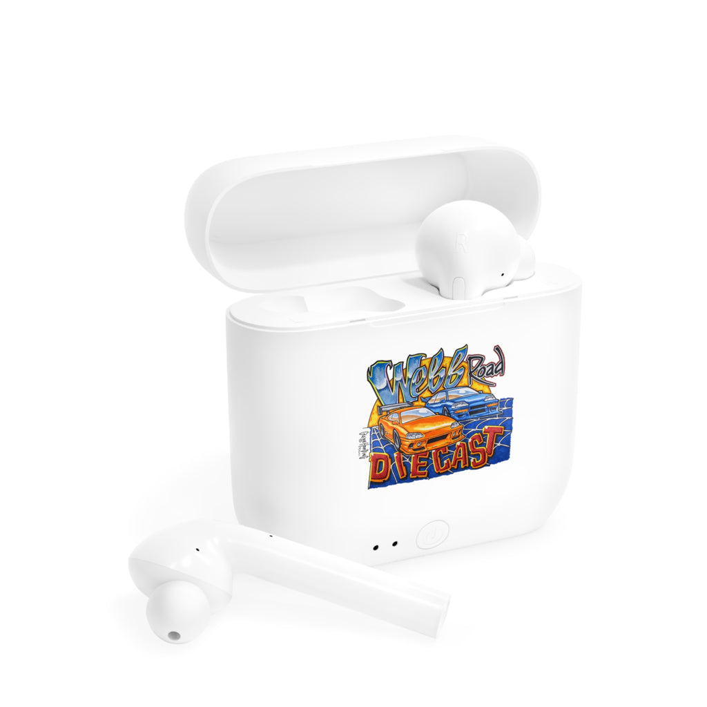 Wireless Earbuds Case — 'Webb Road Diecast' Retro Car Graphic