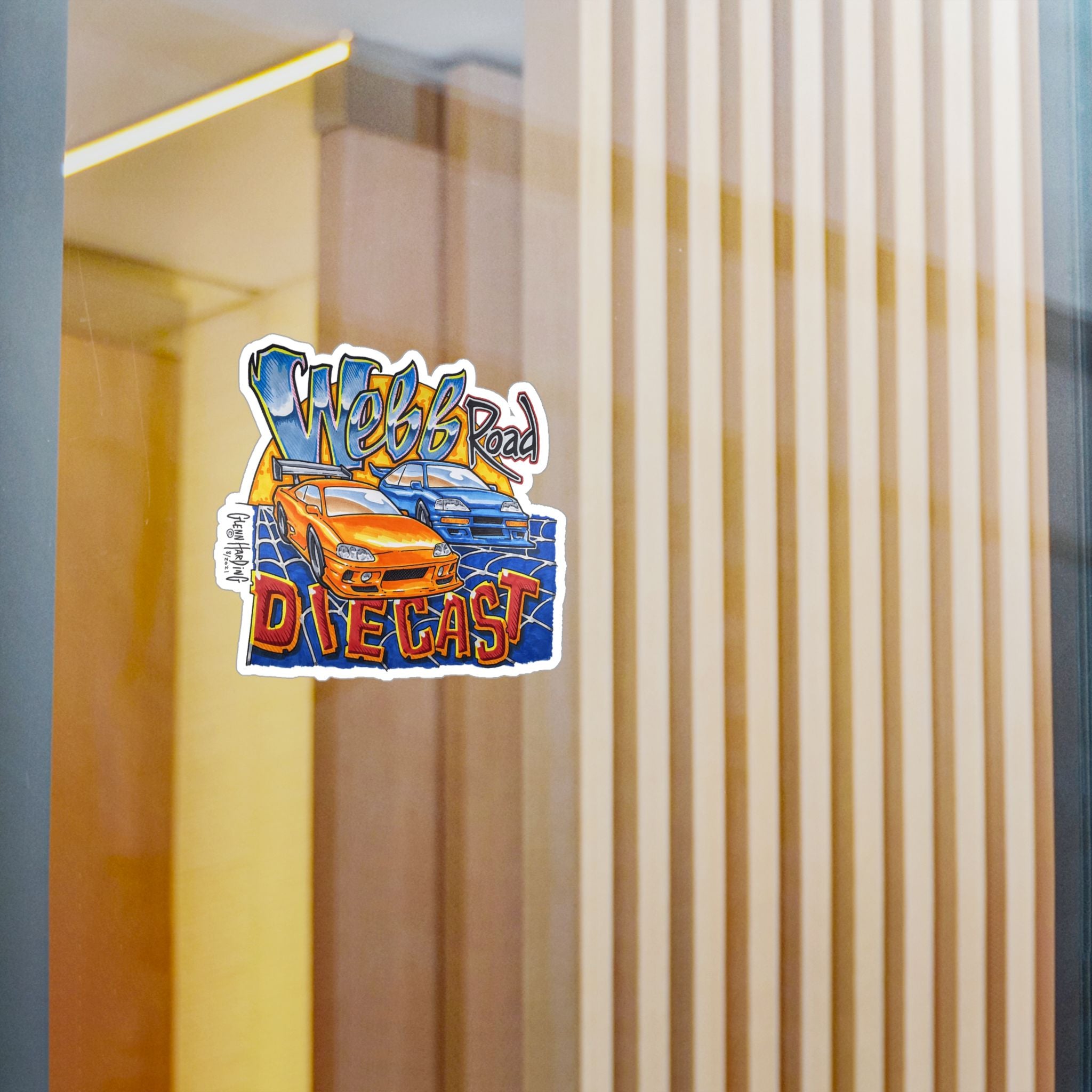 Diecast Car Kiss-Cut Vinyl Decal — "Webb Road" Racing Graphic