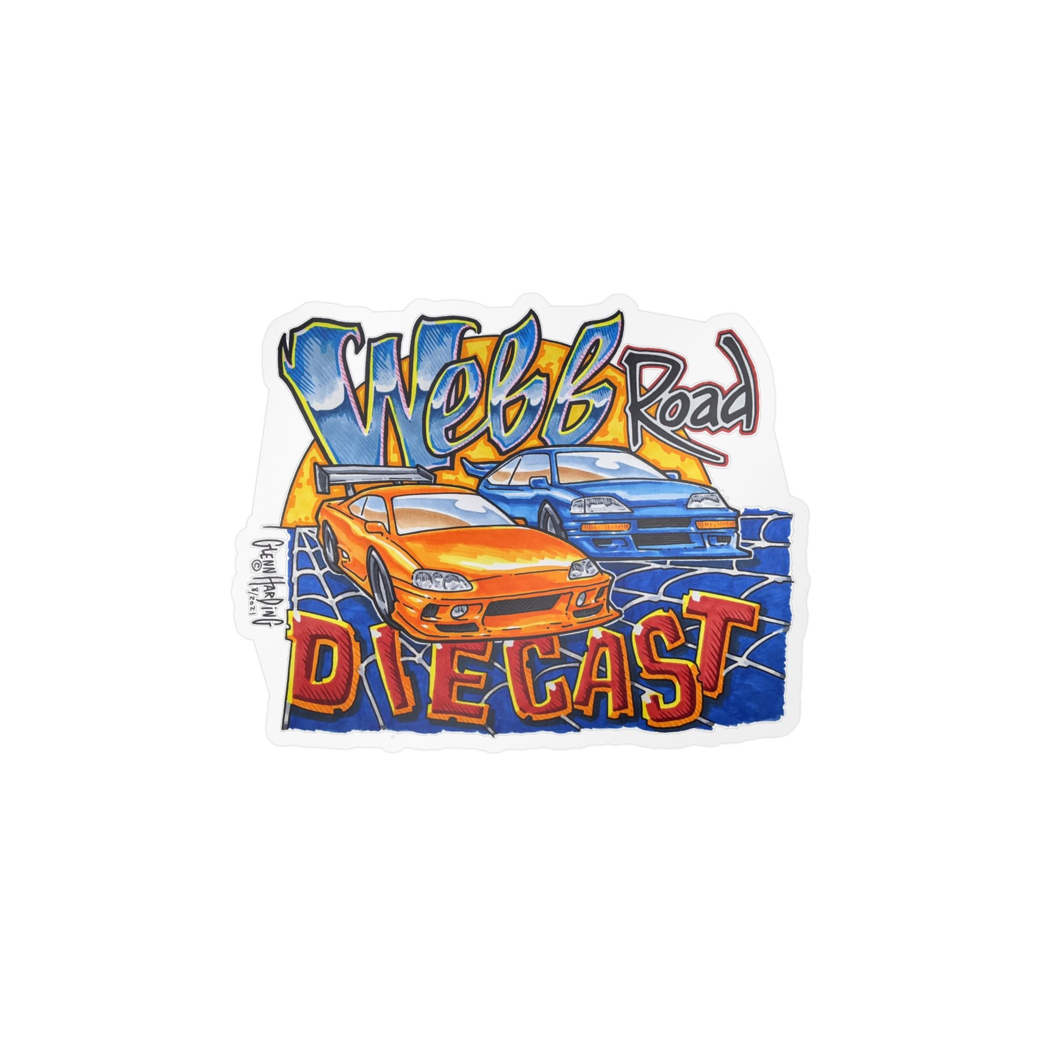 Diecast Car Kiss-Cut Vinyl Decal — "Webb Road" Racing Graphic