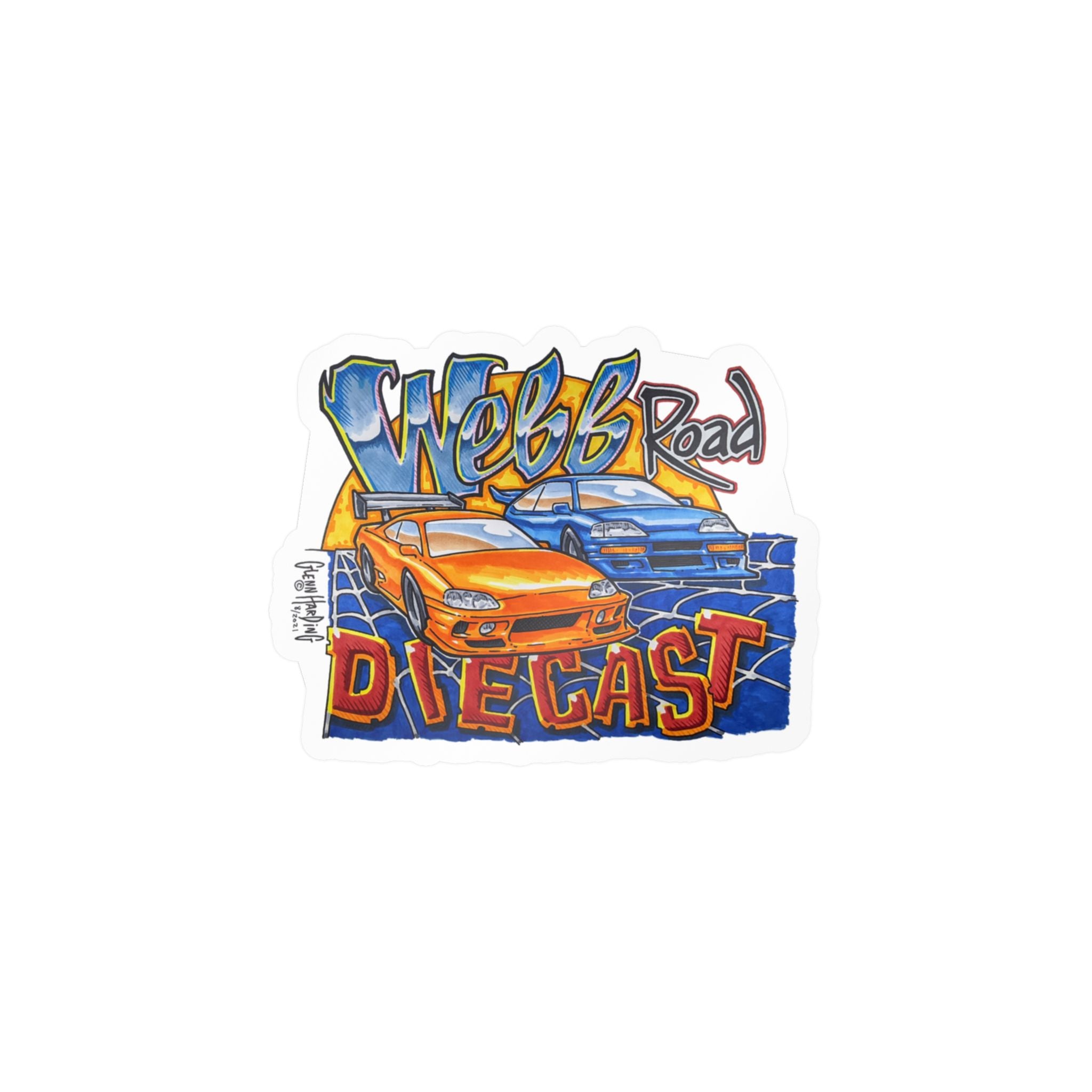 Diecast Car Kiss-Cut Vinyl Decal — "Webb Road" Racing Graphic