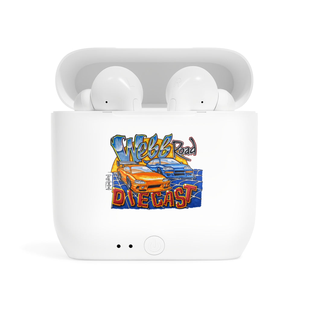 Wireless Earbuds Case — 'Webb Road Diecast' Retro Car Graphic