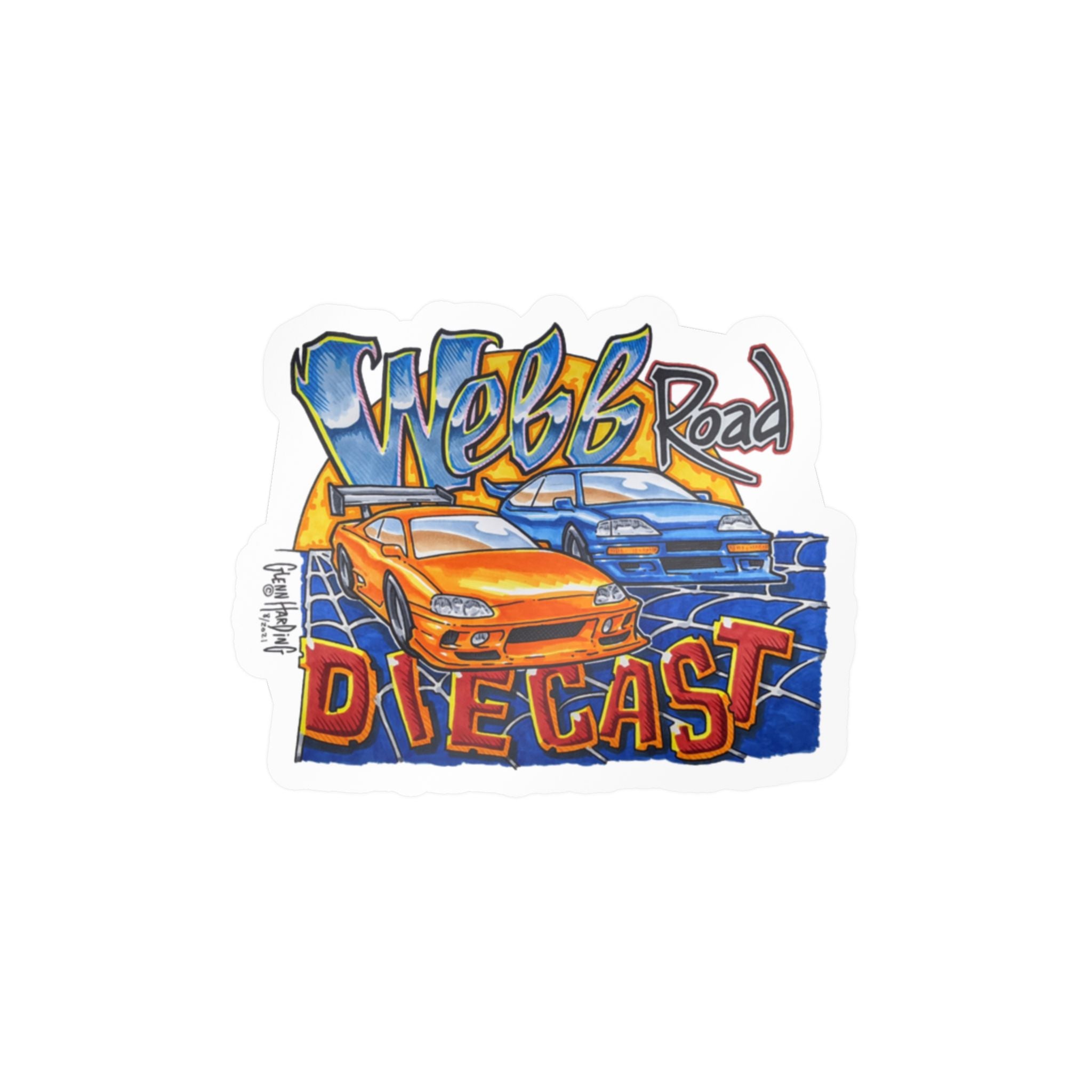 Diecast Car Kiss-Cut Vinyl Decal — "Webb Road" Racing Graphic