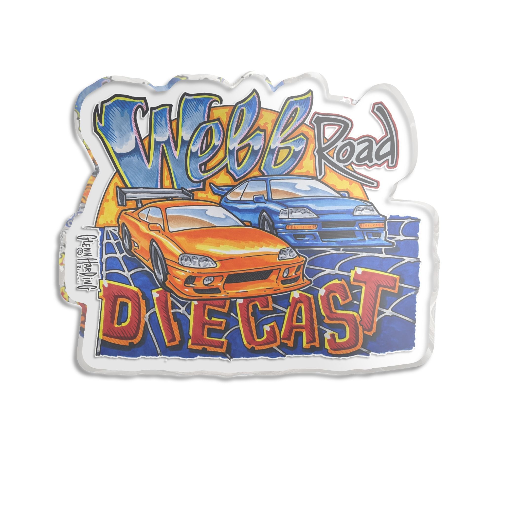 Diecast Car Sticker — 'Webb Road Diecast' Custom Cut Racing Decal