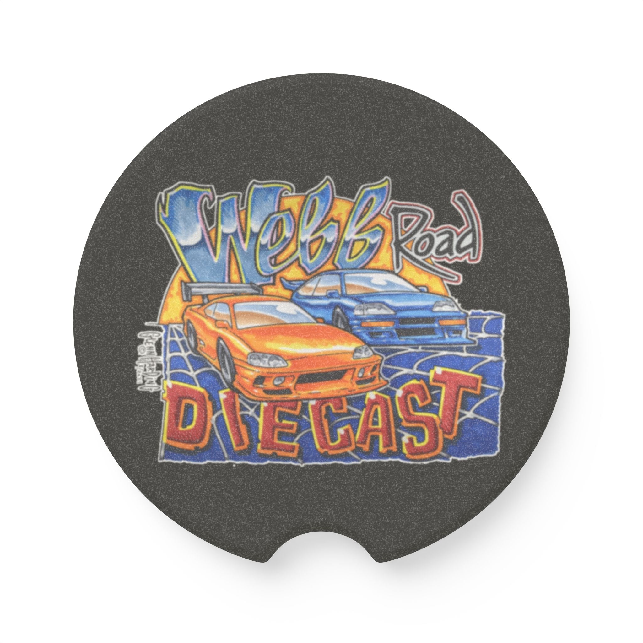 Soapstone Car Coaster — 'Webb Road Diecast' Racing Car Drink Holder
